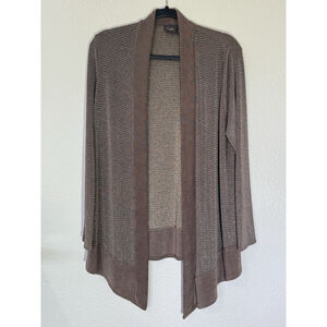Chico's Travelers Collection Open Front Light Brown Textured Sparkle Size Small